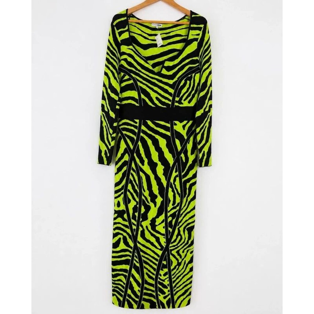 Retro Fashion Nova Wild Thing Long Sleeve Bodycon Sweater Maxi Party Dress XL